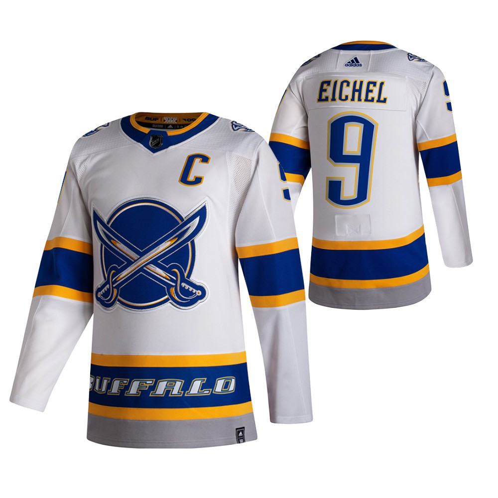 2021 Adidias Buffalo Sabres #9 Jack Eichel White Men Reverse Retro Alternate NHL Jersey->buffalo sabres->NHL Jersey